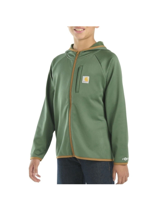 Carhartt Other - Carhartt Boys Full Zip Hoodie Youth Medium Green Lightweight Sweatshirt NWT